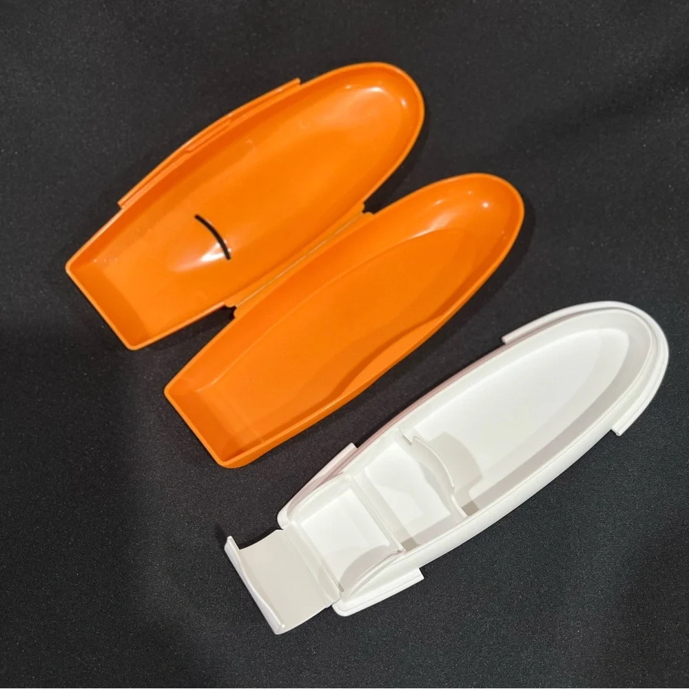 NWOT Tupperware Sleek Orange & White Pencil Case